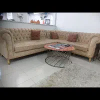 مبل چستر ال هفت نفره، سه عدد مبل کناره چوب راش|مبلمان خانگی و میز عسلی|کرج, شاهین‌ویلا|دیوار