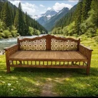 تخت دست‌ساز سنتی چوبی ۴ نفره گردویی جدید