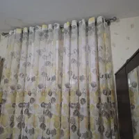 پرده خواب حریر طرح دار