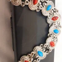 دستبند نگین فیروزه و عقیق