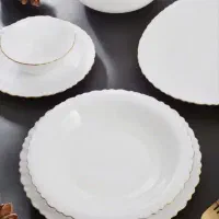 آرکوپال سفیدساده ولب طلافله ای جهیزیه شیکواقتصادی