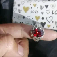 انگشتر نقره نگین گارنت سرخ|جواهرات|کرمان, |دیوار