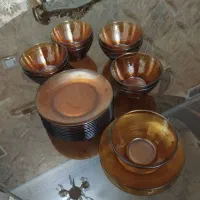 پیش دستی پیاله عسلی فرانسه گلدان گل مجسمه هفت سین