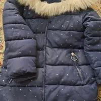 کاپشن خارجی رنگ  سورمه ایی مناسب سن ۸ تا ۱۰ سال