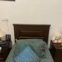 تخت خواب تمام چوب تکنفره+پا تختی+تشک|تخت و سرویس خواب|تهران, دارآباد|دیوار