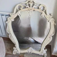 آینه چوبی کرم رنگ