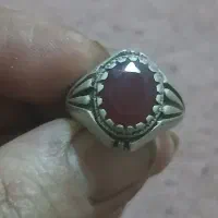 انگشترنقره قدیمی یاقوت معدنی قدمت دار