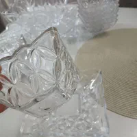 ست بلور میوه خوری آجیل خوری کاسه بشقاب بلور