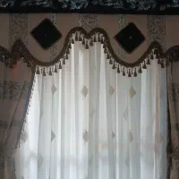 پرده حریرطرح دارهمراه والن وکتیبه