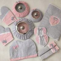 سرویس دم کنی عروس11پارچه|سفره، حوله، دستمال آشپزخانه|خاش, |دیوار