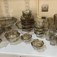 سرویس پذیرایی کریستال ۱۲ نفره استیج عسلی ۴۱ پارچه