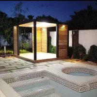 ساخت سایبان الاچیق سازه فلزی باغ و ویلا