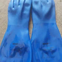 فروش ۴ جفت دستکش کار ضد حلال بلند ابی