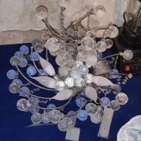 لوستر قدیمی با لامپ|لوستر و چراغ آویز|باقرشهر, |دیوار