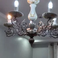 لوسترسرانیک برنز ۵ شعله قدیمی|لوستر و چراغ آویز|تهران, آبشار تهران (دریاچه)|دیوار