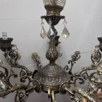 دو عدد لوستر برنج اصلی و یک عدد ایستاده