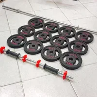 ۱۲عددوزنه۲.۵کیلویی با دمبل و هالتر۱/۵متری