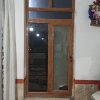 چهار عدد پنجره الومینیوم طرح چوب 110در245سانتیمتر
