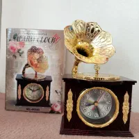 ساعت زنگدار رومیزی طرح گرامافون|ساعت دیواری و تزئینی|چوبر, |دیوار