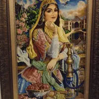 تابلو دستباف چله ابریشم