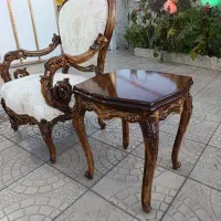 مدل زیبای لیون ست ۹نفره با جلو مبلی چوب تمام گردو