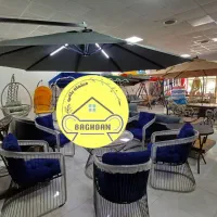 صندلی باغی تاب باغی تشک آبی استحکام دوام
