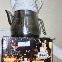 قوری چینی با کتری استیل کاملا نو