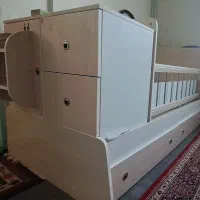تخت دو طبقه کودک نوجوان به همراه تشک و کمد کوچک