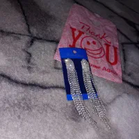 گوشواره  مدل آویز فول نگین لوکس زیبا