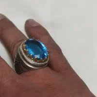 انگشتر توپازخوش رنگ نقش سوئیسی