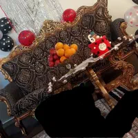 مبل ۹نفره چوپ گردو تمیز کم کارکرد با عسلی