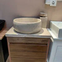 روشویی سنگ طبیعی تو کار وکاسه ای