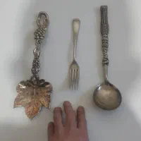 قاشق چنگال نقره وآنتیک