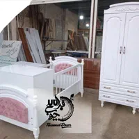 سرویس خواب*تخت سیسمونی کودک نوجوان*مدل سلطنتی|تخت و سرویس خواب|رشت, استقامت ۲|دیوار