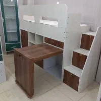 تخت دوطبقه یکنفره میز تحریر دار|تخت و سرویس خواب|برخوار, |دیوار