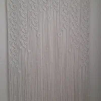 پرده مکرومه طرح برگ