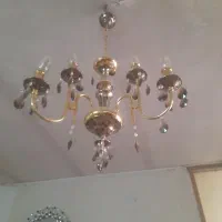 یک جفت لوستر برنجی سه شاخه شش شمعخور|لوستر و چراغ آویز|اصفهان, کوجان|دیوار