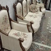 فروش مبل 9 نفره چوب راش سلطنتی+اشانتیون مبل 5 نفره