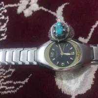 انگشتر فیروزه و ساعت omax قدیمی