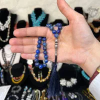 تسبیح نقره و سنگ