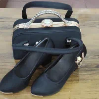 ست مجلسی کیف و کفش رنگ مشکی