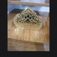 سه عدد قندان برنجی نقره‌ای  وجا دستمال برنز