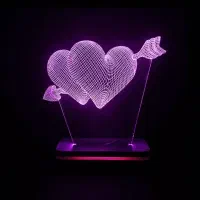 چراغ خواب طرح قلب و تیر سان لیزر|چراغ خواب و آباژور|کلاله, |دیوار