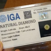 الماس طبیعی و نچرال 1.64قیراطی شناسنامه دار|جواهرات|تهران, بازار|دیوار