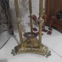 پایه برنجی دو عدد و دیس قلم ابی|کلکسیون اشیاء عتیقه|مشهد, آزادشهر|دیوار