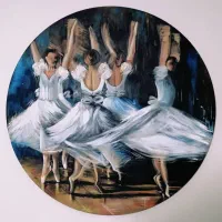 تابلو نقاشی رنگ روغن رقص باله
