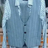 ست جلیقه شلوار وپیراهن۱۳ الی ۱۵ ساله.پارچه ترک کشی