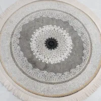 فرش گرد قطر یک متر ۱۲۰۰شانه گل برجسته