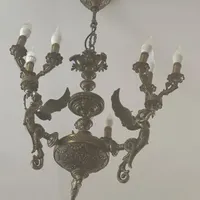 دو عدد لوستر ۳ شاخه طرح فرشته جنس برنز