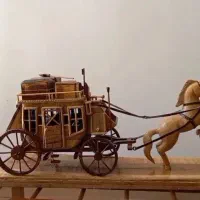 اسب و کالسکه چوبی دکوری|مجسمه، تندیس، ماکت|خمینی‌شهر, |دیوار